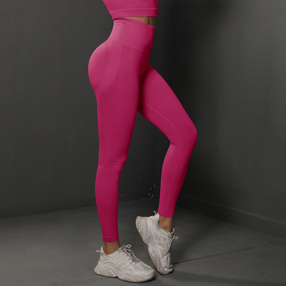 Size S Rose Red Seamless High-Waisted Yoga Pants for Women - Lift Workout Leggings for Running, Gym, and Fitness