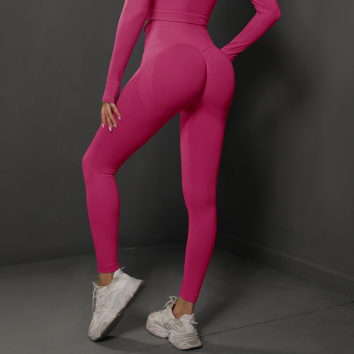 Size S Rose Red Seamless High-Waisted Yoga Pants for Women - Lift Workout Leggings for Running, Gym, and Fitness