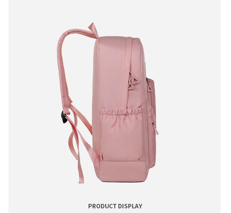 Purple Large Capacity Travel Backpack for Girls - Waterproof School Bag with Detachable Pencil Case
