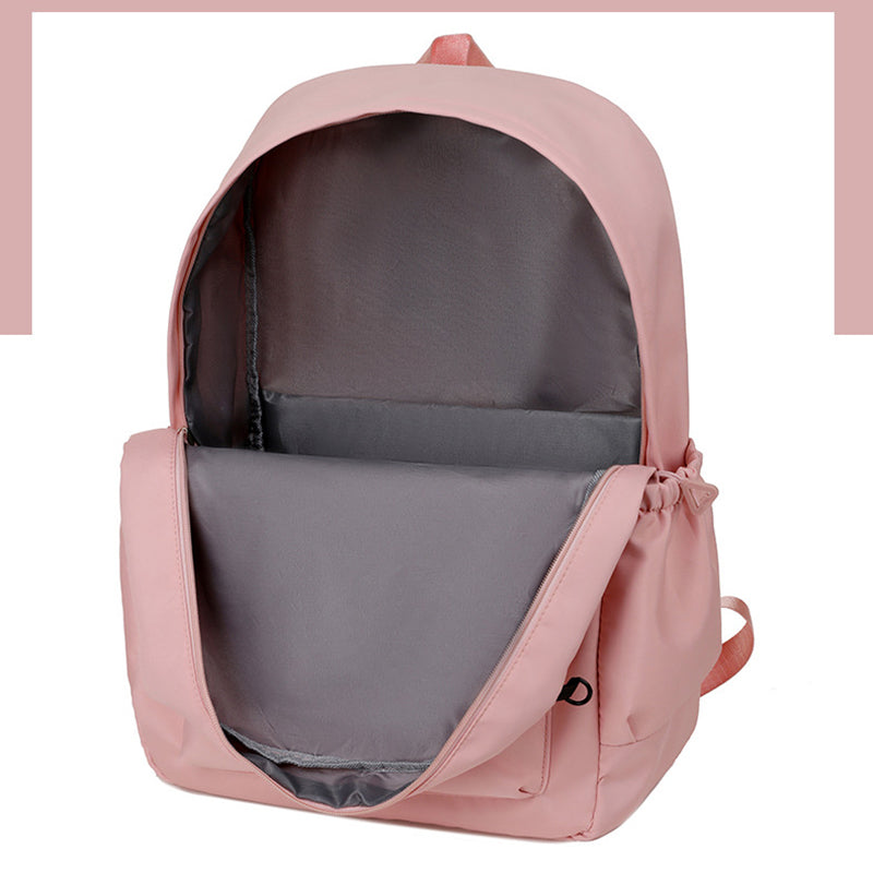 Purple Large Capacity Travel Backpack for Girls - Waterproof School Bag with Detachable Pencil Case