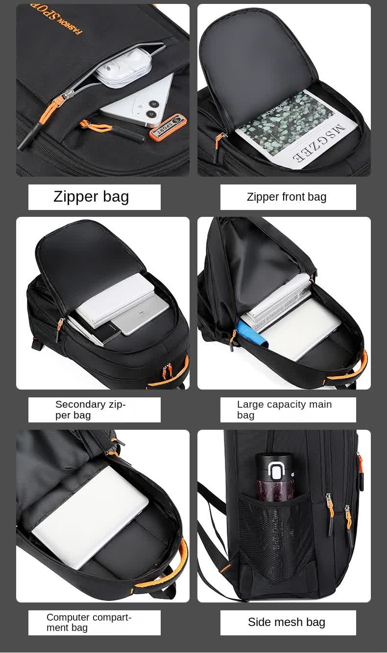 Black Large Capacity Business Backpack for Men and Women - Waterproof Laptop School Bag with Breathable Design