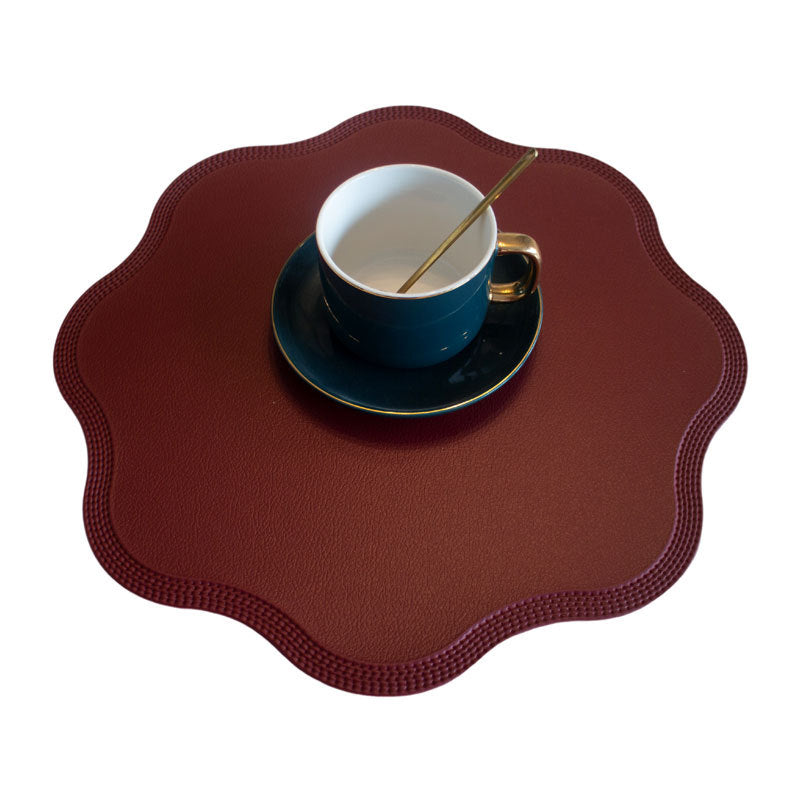 Green Nordic Style Faux Leather Placemats Set of 4 - Heat-Resistant Waterproof Table Mats 38x38cm cutlery not included