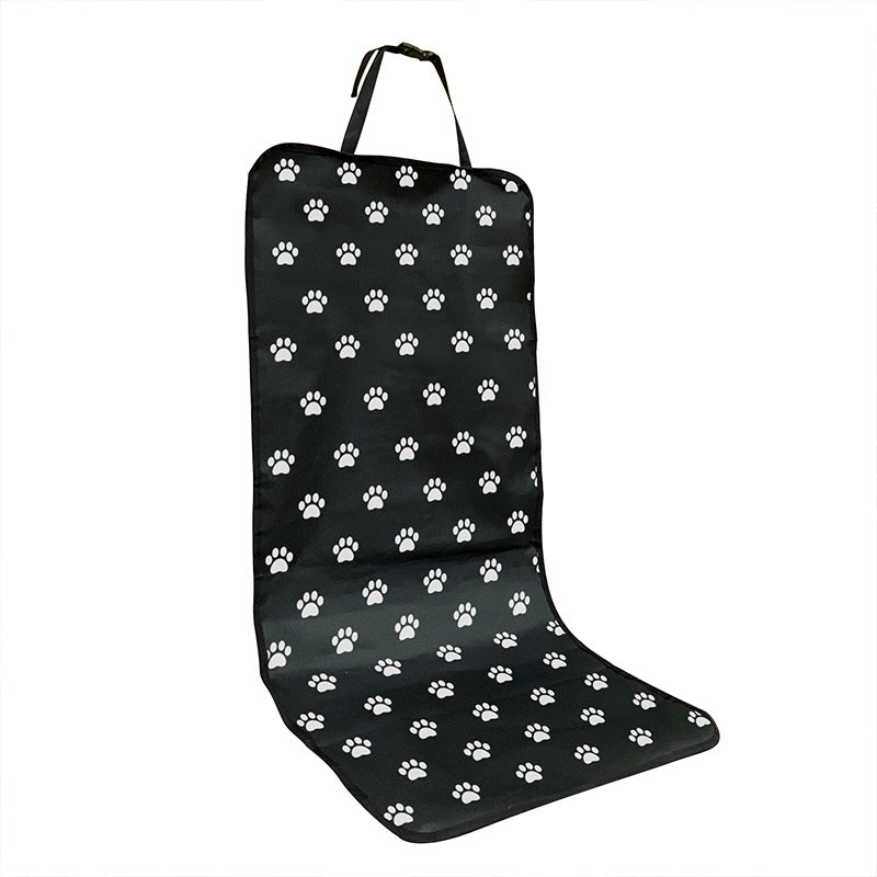 4 Pcs Black with Paw Waterproof Pet Car Seat Cover - Scratch-Resistant Oxford Cloth for Dogs and Cats 106 x 49 cm