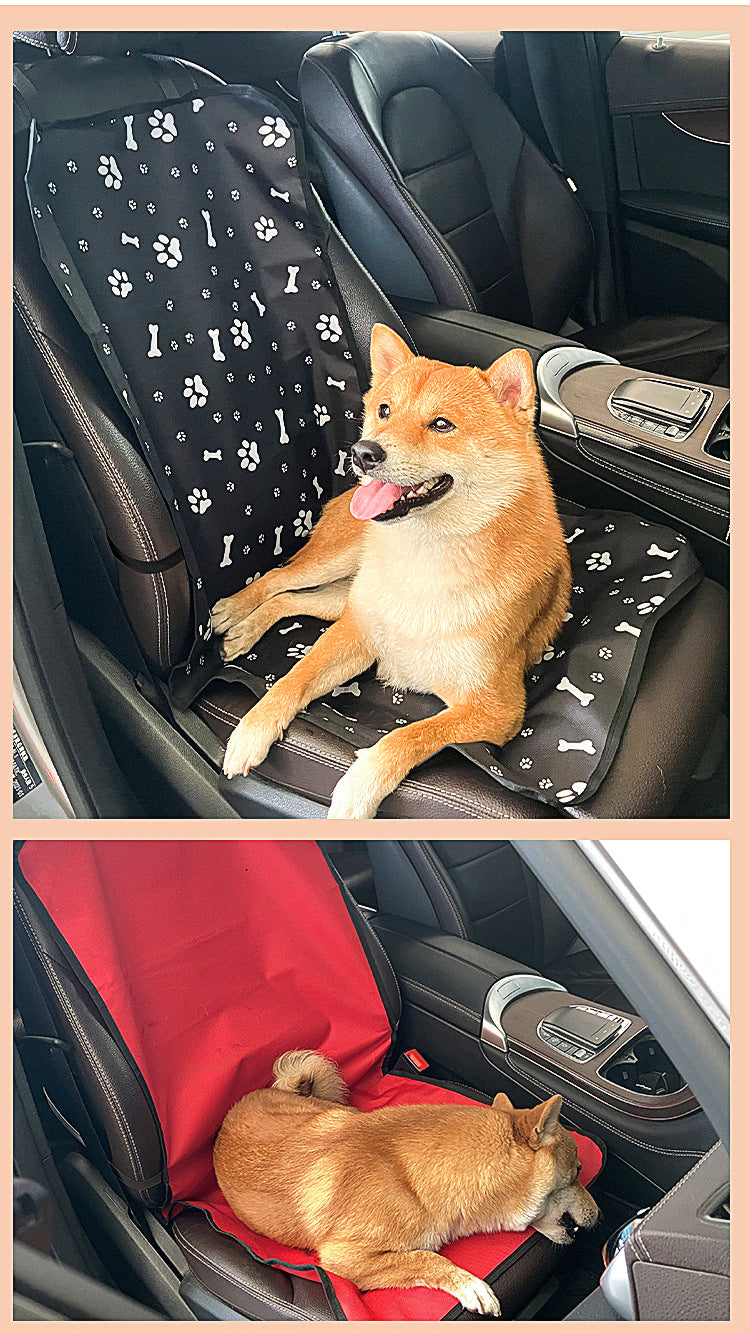 4 Pcs Red Waterproof Pet Car Seat Cover - Scratch-Resistant Oxford Cloth for Dogs and Cats 106 x 49 cm