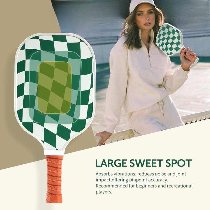Set 5 White And Green T700 Carbon Fiber Pickleball Paddle Set - 2 Paddles, 4 Balls, and Portable Carry Bag for Adults and Students