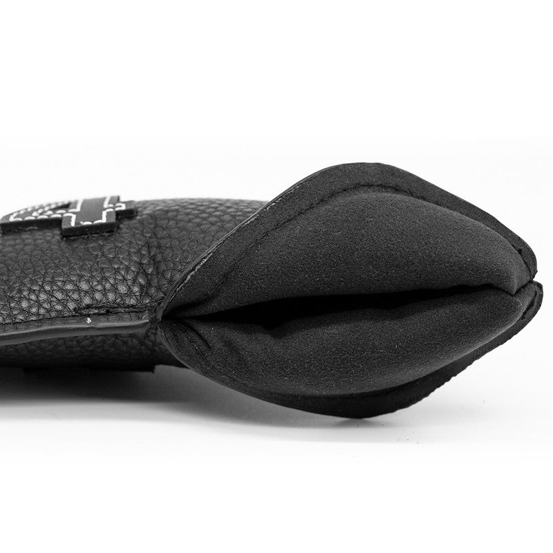 Black Golf Iron Head Covers Set of 10 - Waterproof PU Leather Club Protectors with Embroidered Numbers 3-9, P, A, S
