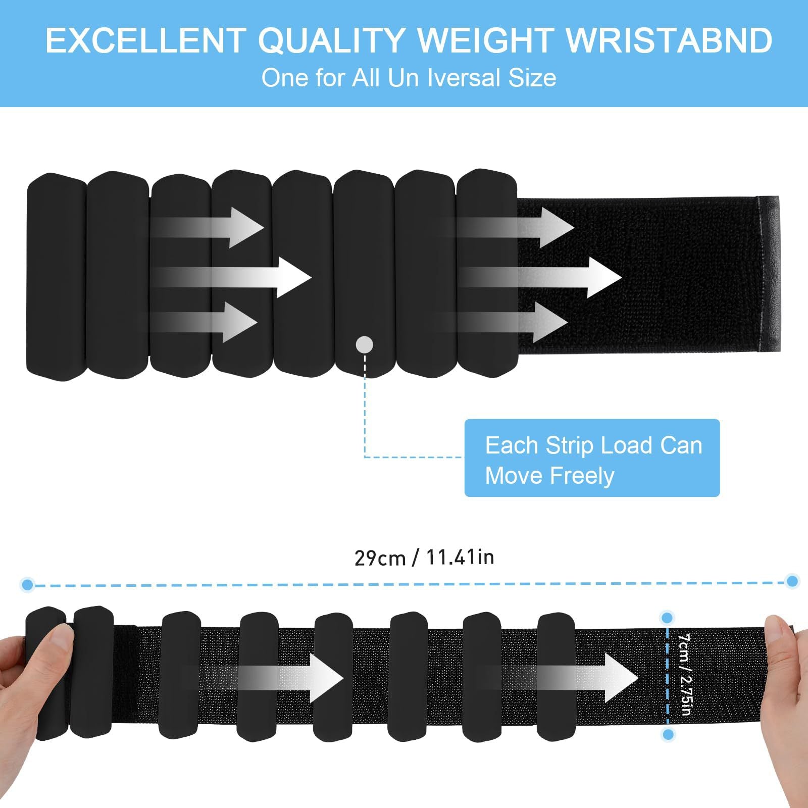 White Adjustable Silicone Wrist & Ankle Weights - 2lb Pair 900g | Comfortable Fitness Resistance Bands for Workout, Running, Training