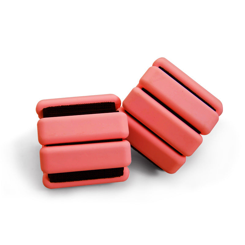 Red Adjustable Silicone Wrist & Ankle Weights - 2lb Pair 900g | Comfortable Fitness Resistance Bands for Workout, Running, Training