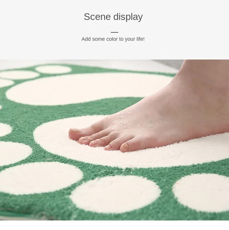 2 Pcs Dark Red And White Foot-Shaped Plush Bath Mat - Non-Slip Absorbent Bathroom Rug for Bedroom and Doorway 50x80cm