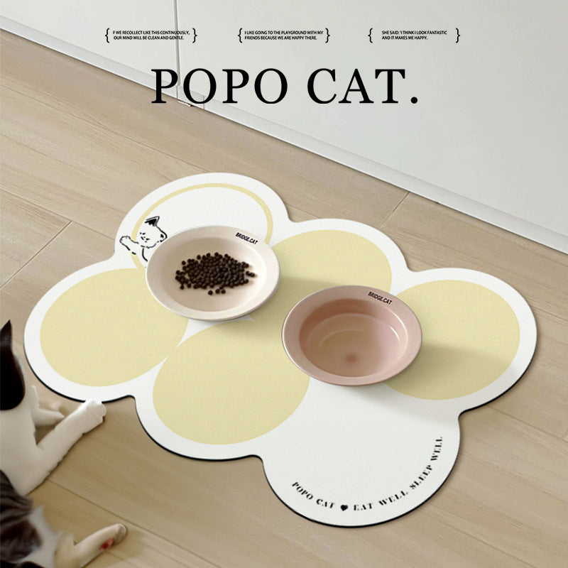Style 4 Pink And Beige Absorbent Diatomaceous Earth Pet Feeding Mat - Non-Slip & Quick Dry Placemat (50x80cm)