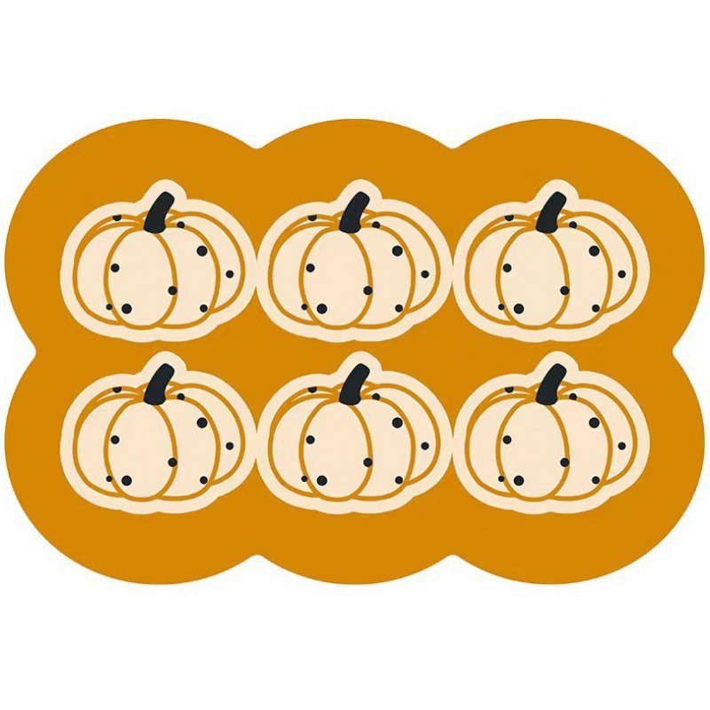 Style 8 Yellow Pumpkin Pattern Absorbent Diatomaceous Earth Pet Feeding Mat - Non-Slip & Quick Dry Placemat 50x80cm