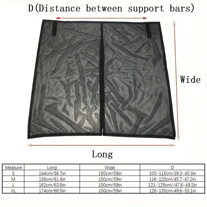 Size M Black Tailgate Mosquito Net Screen - Magnetic Bug Protection for Boot Opening