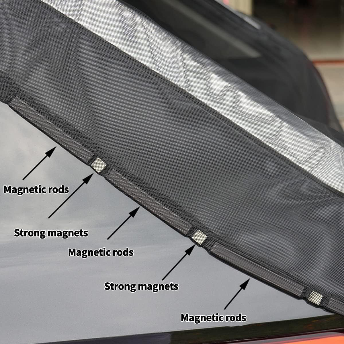 Size M Black Tailgate Mosquito Net Screen - Magnetic Bug Protection for Boot Opening