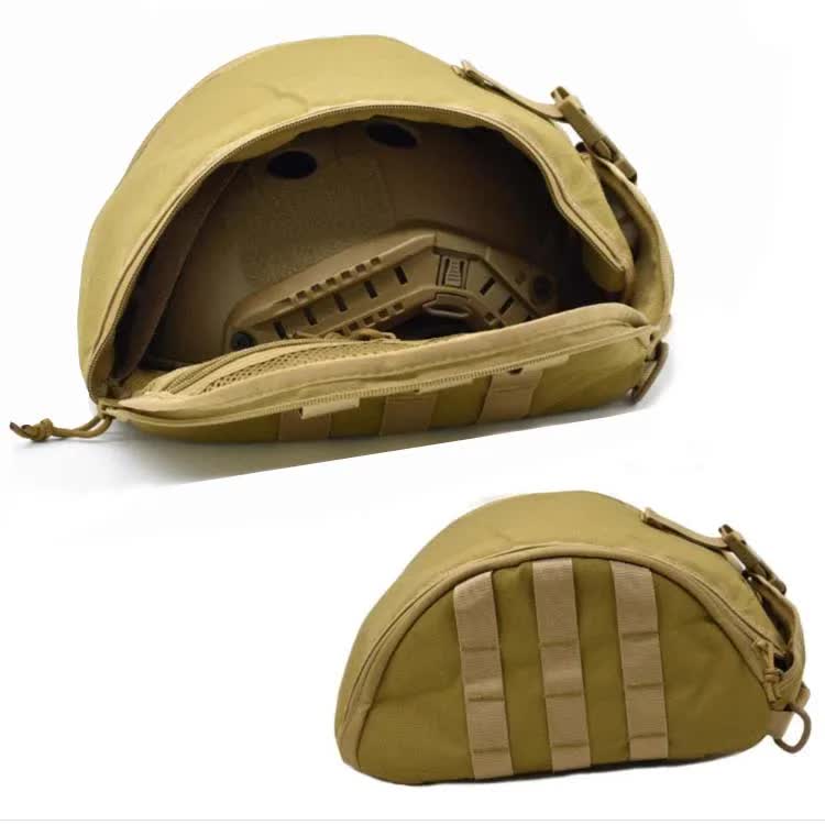 Black Tactical Helmet Bag & Utility Pouch - Padded MOLLE Gear Storage Carrier