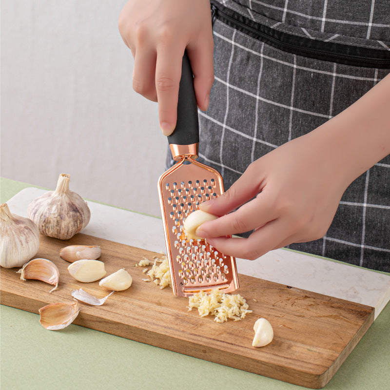 Grey And Rose Gold 7-Piece Kitchen Gadget Set - Stainless Steel Utensils with Comfort Grip Handles