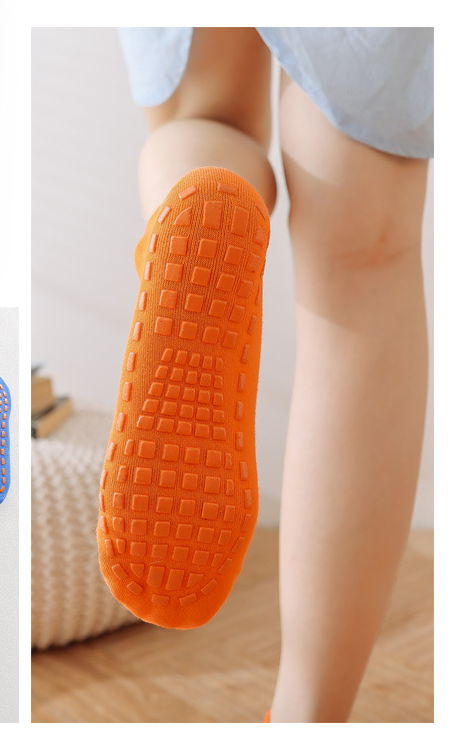 Ten Pairs Of Coffee Kids Non-Slip Trampoline Socks for Playground Early Education and Yoga Unisex Anti-Skid Floor Socks for 1-5 Years