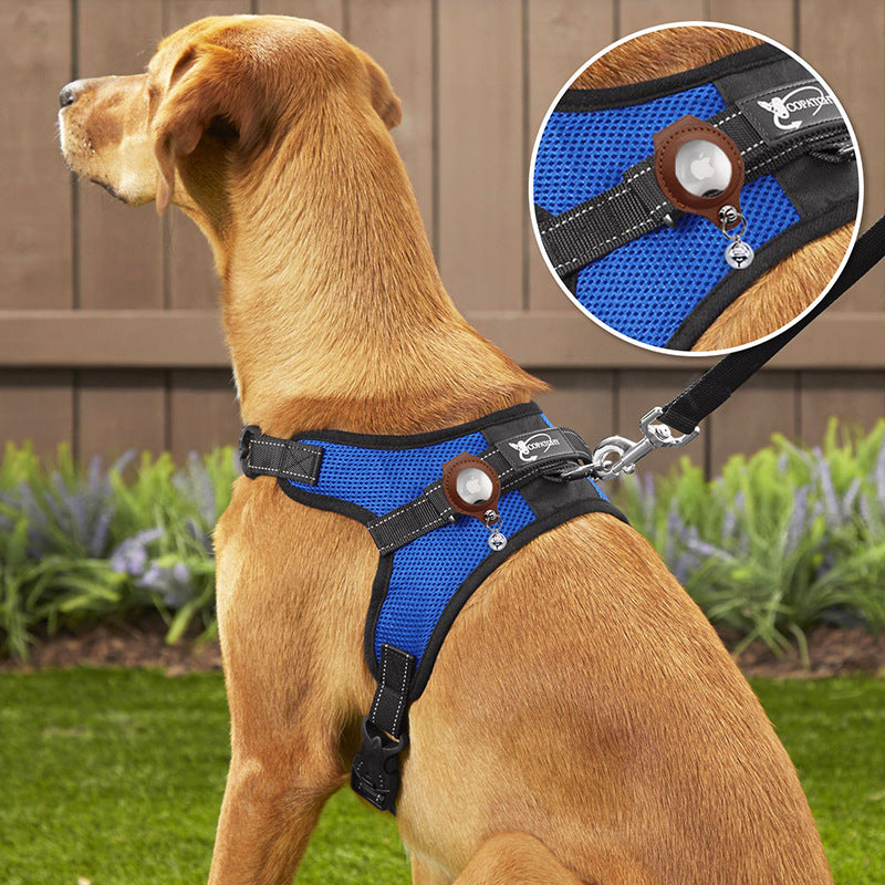 S Black Secure Nylon Dog Collar with Built-in Apple AirTag (not included) Holder Case - Pet Tracker Accessory