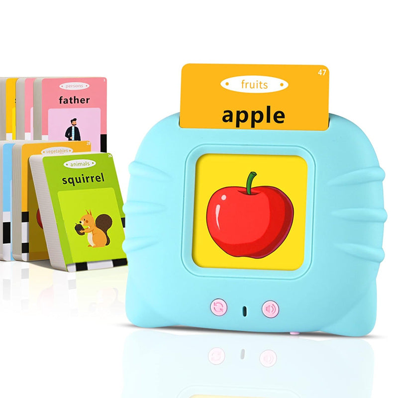 Blue Cat Plain English 112 Cards 224 Contents Bilingual Early Learning Flash Card Reader - Interactive Audio Toy for Toddlers