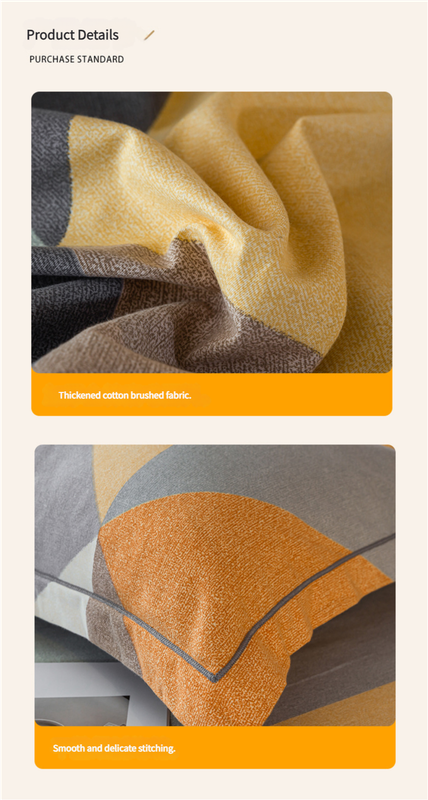Comfortable cotton pillowcase, double-sided warm design, breathable and skin-friendly - Orange and Grey