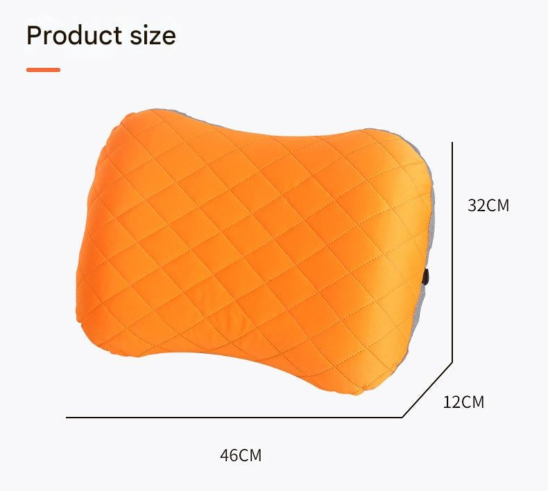 Inflatable Camping Pillow - Lightweight 46x32x12cm Travel Pillow 180g in Grey