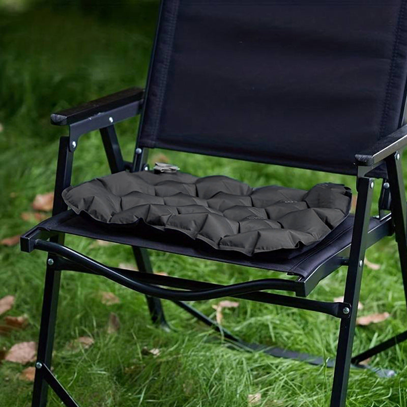 Inflatable Seat Cushion - Portable 40x30x5cm Camping Pad in Olive Grey