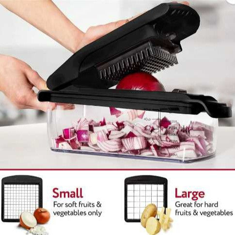 18-Piece Multi-Function Vegetable Chopper, Rotary Grater, Spiralizer and Slicer for Home Kitchen White and green