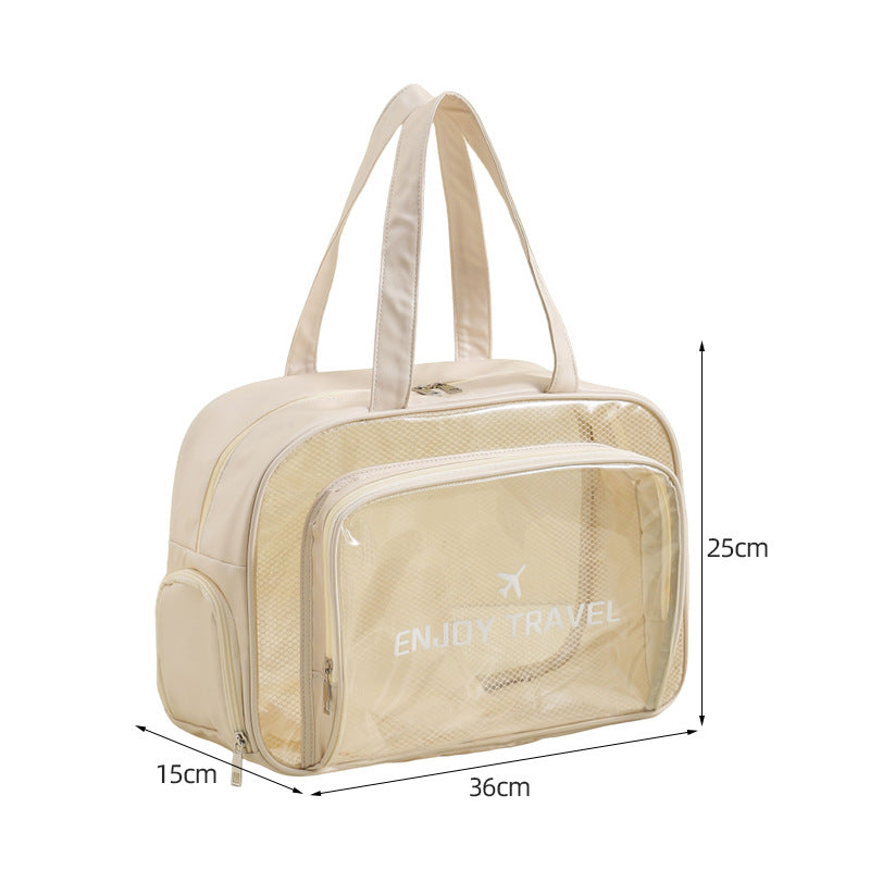 Waterproof beach bag with wet and dry separation, gym and swim storage bag, toiletries and cosmetic bag for swimsuits and goggles green has shoe compartment