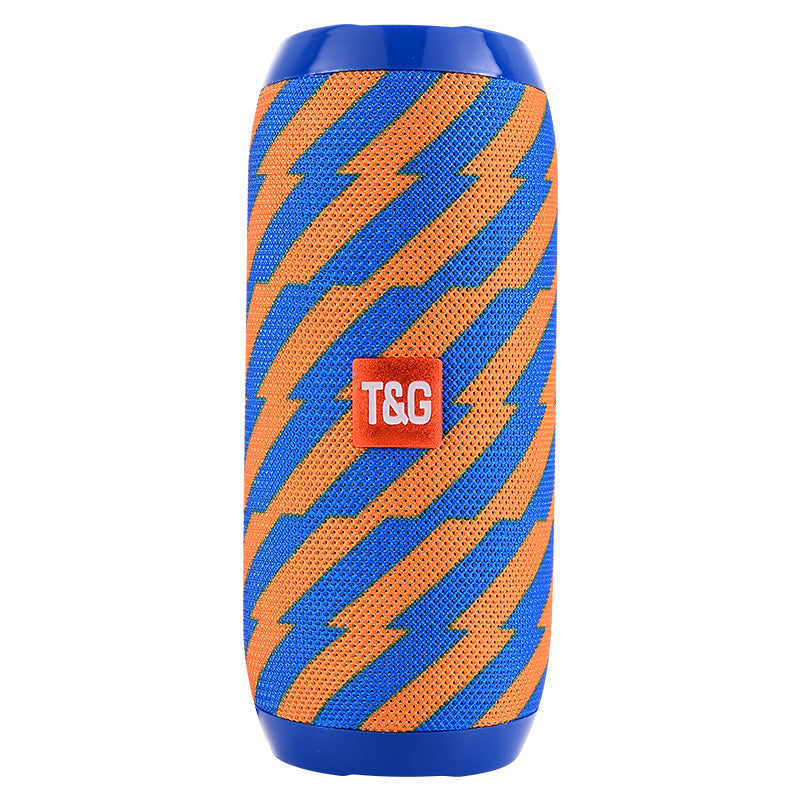 Blue orange stripes Portable Bluetooth Speaker - HiFi 360 Degree Audio Wireless Mini Speaker, Support Hands-free Calling