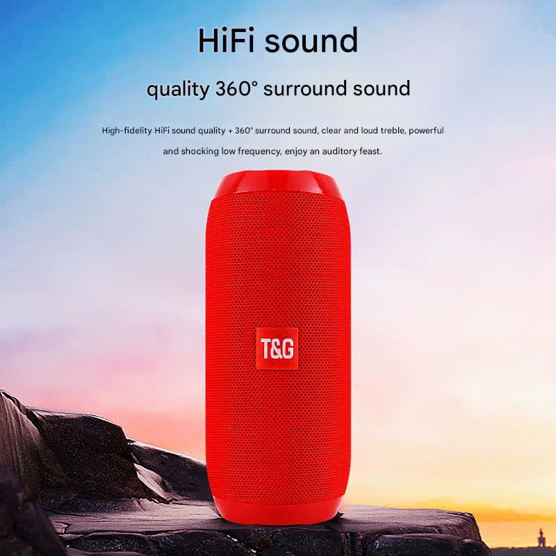 Blue orange stripes Portable Bluetooth Speaker - HiFi 360 Degree Audio Wireless Mini Speaker, Support Hands-free Calling