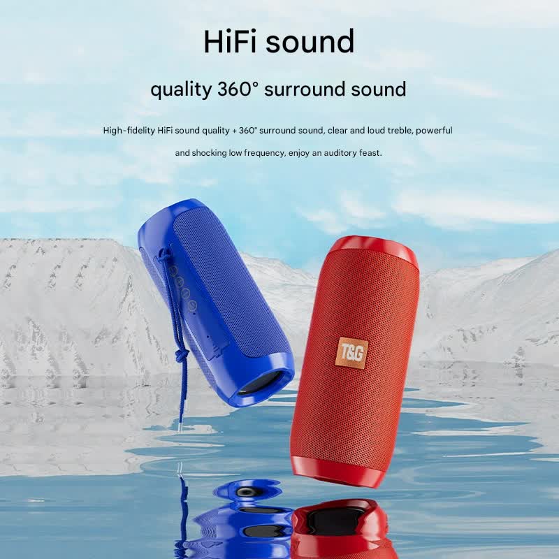 Blue orange stripes Portable Bluetooth Speaker - HiFi 360 Degree Audio Wireless Mini Speaker, Support Hands-free Calling