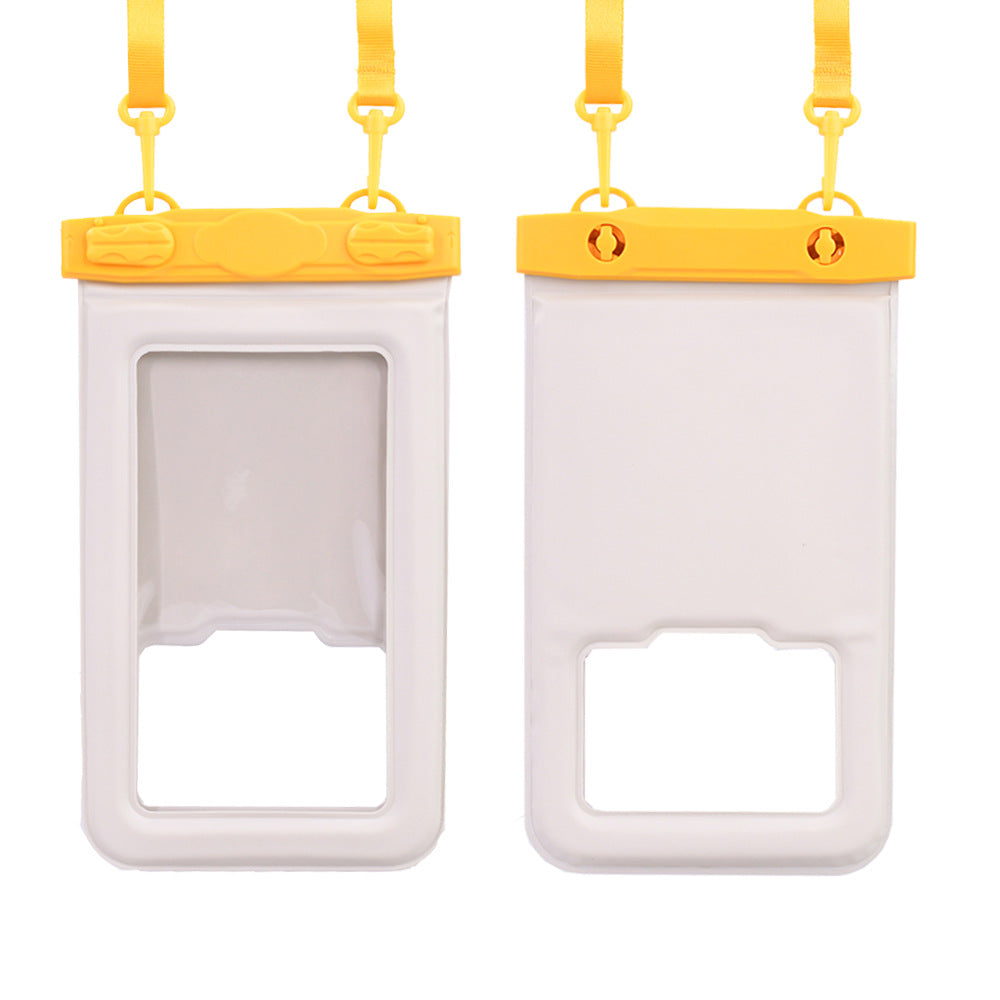 IPX8 Waterproof Phone Pouch with Inflatable Floating Layer,Touchscreen Dry Bag for Swimming yellow
