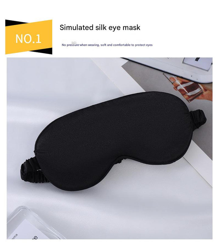 Luxury Satin Sleep Mask Gift Set,4-Piece with Pillowcase and Hair Accessories Gold
