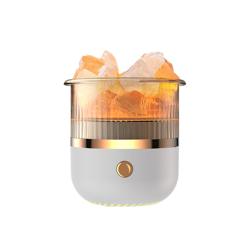 Crystal Humidifier with LED Light - Aromatherapy Diffuser for Home Relaxation white