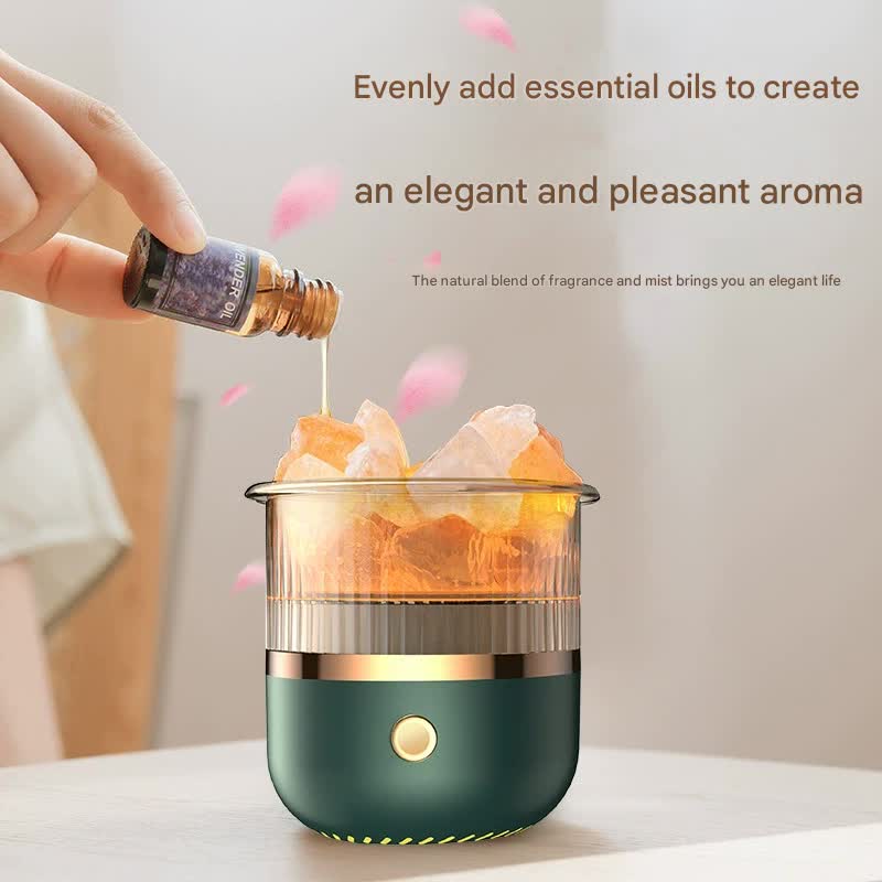 Crystal Humidifier with LED Light - Aromatherapy Diffuser for Home Relaxation white