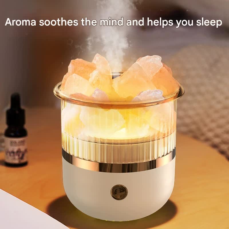 Crystal Humidifier with LED Light - Aromatherapy Diffuser for Home Relaxation white