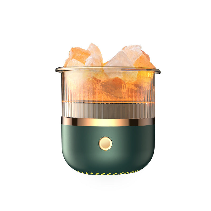 Crystal Humidifier with LED Light - Aromatherapy Diffuser for Home Relaxation green