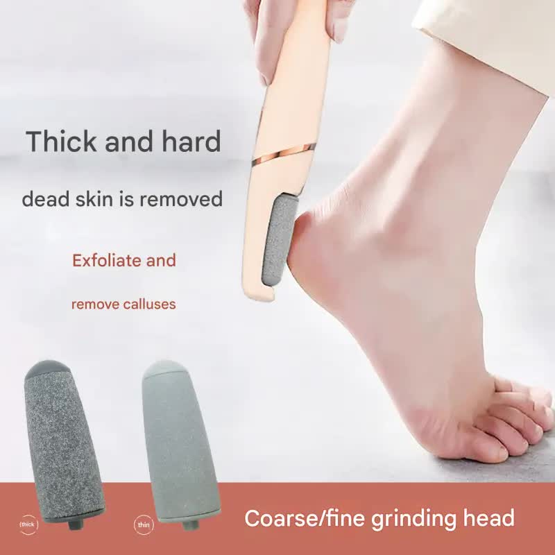 Rechargeable Electric Foot File - Waterproof Callus Remover with Interchangeable Heads pink