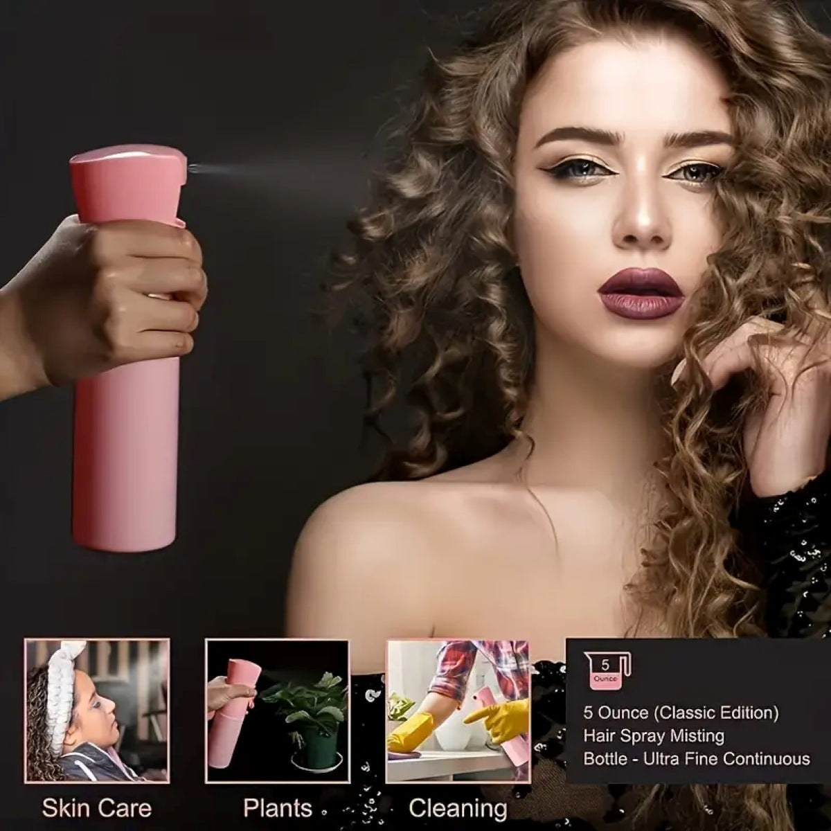 Complete Hair Styling Kit with Detangling Brushes, Combs, Spray Bottle, and Accessories Purple