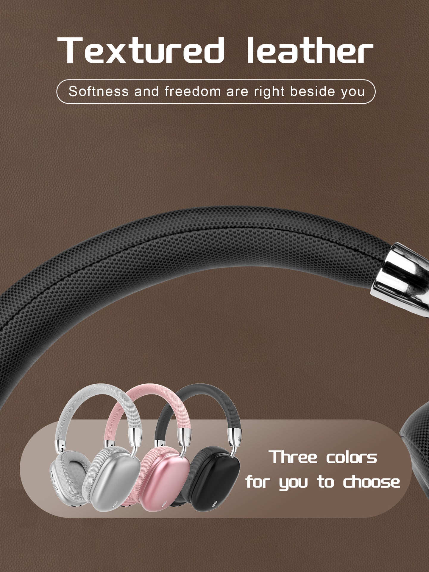 Premium Wireless Bluetooth Headphones with Stereo Hi-Fi Sound silver