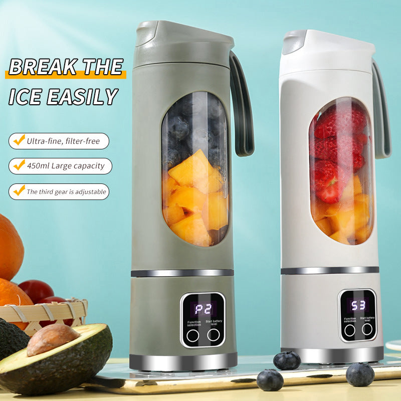 Portable Electric Juicer Blender - 450ml USB Rechargeable Smoothie Maker with 12 Blades Purple