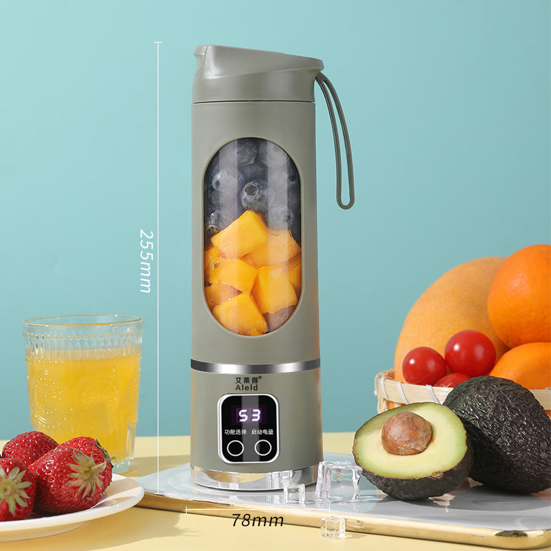 Portable Electric Juicer Blender - 450ml USB Rechargeable Smoothie Maker with 12 Blades Green