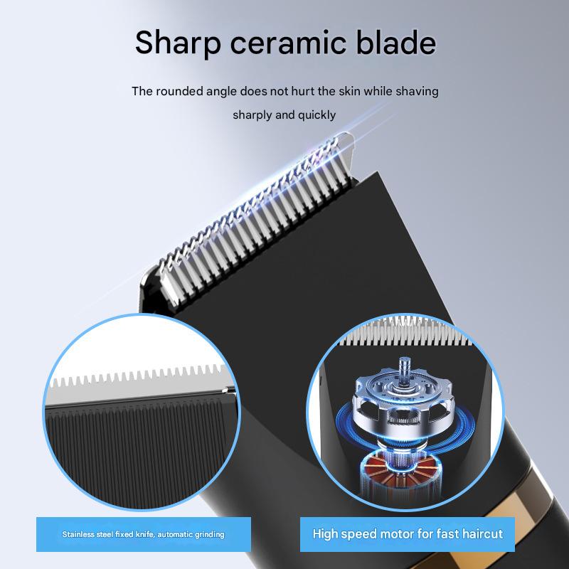 3-in-1 Men's Electric Body Groomer & Hair Clipper Kit - Waterproof, USB-C Rechargeable with Charging Dock black