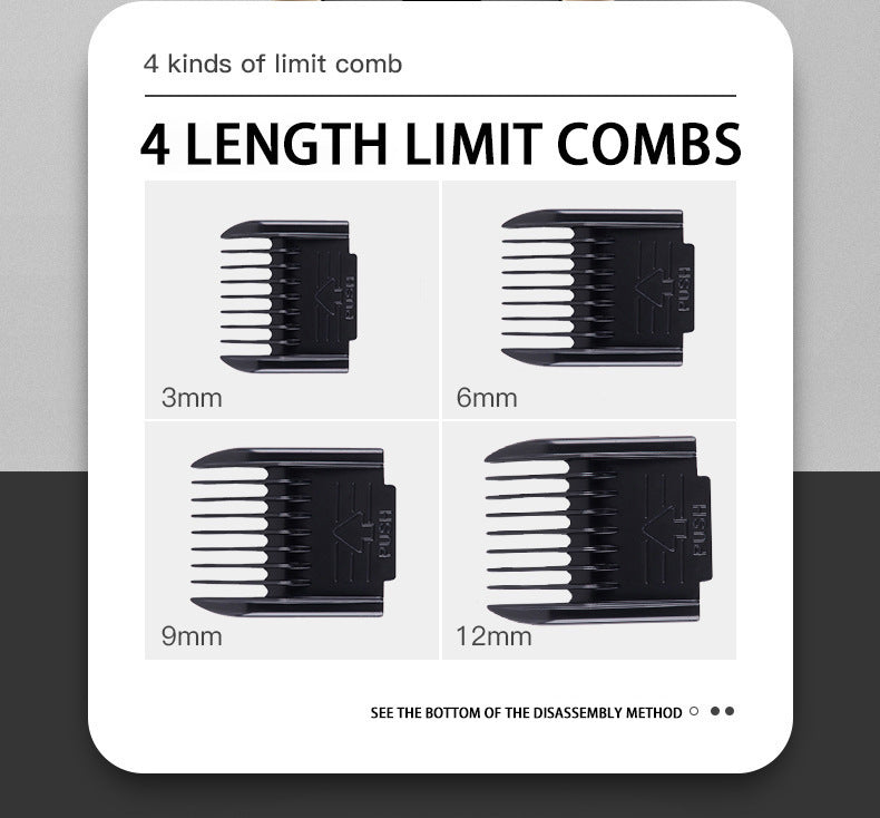Professional Pet Grooming Hair Clipper Kit - Rechargeable, Low Noise, with Ceramic Blades & 5-Speed Adjustment gold