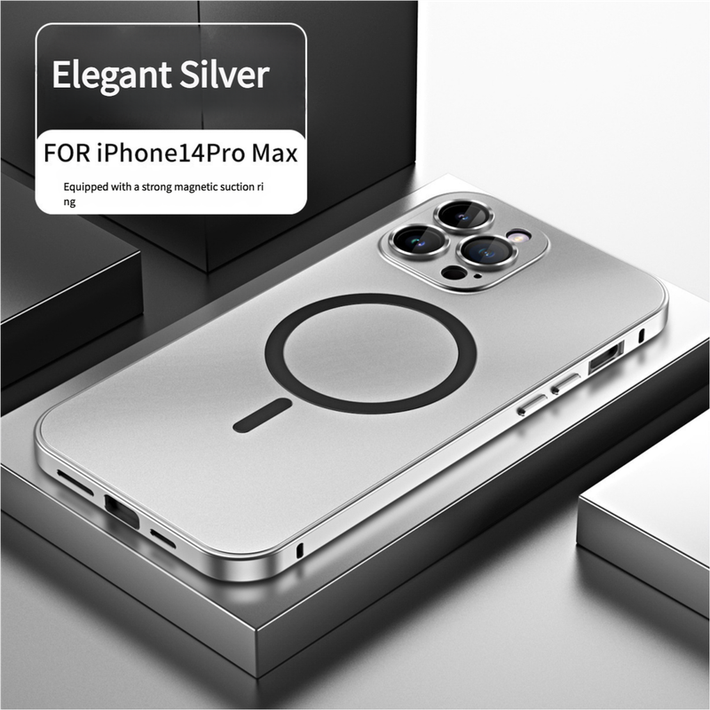Innovative Detachable Backplate Case for iPhone 14 Pro Max with Strong MagSafe Compatibility silver