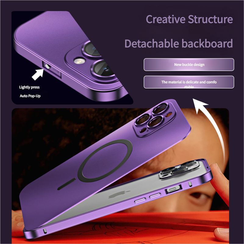 Innovative Detachable Backplate Case for iPhone 14 Pro Max with Strong MagSafe Compatibility Gold