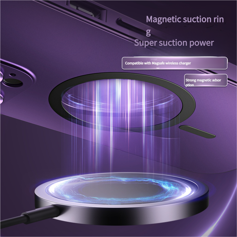 Innovative Detachable Backplate Case for iPhone 14 Pro Max with Strong MagSafe Compatibility Purple