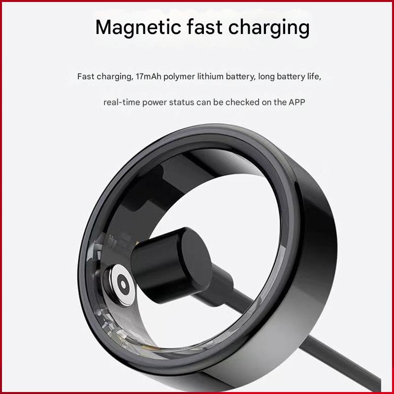 Advanced Smart Health Ring - 24/7 Heart Rate, SpO2, Sleep & Activity Tracker with Magnetic Charging Silver