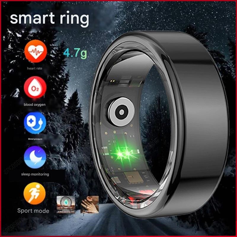 Advanced Smart Health Ring - 24/7 Heart Rate, SpO2, Sleep & Activity Tracker with Magnetic Charging Silver