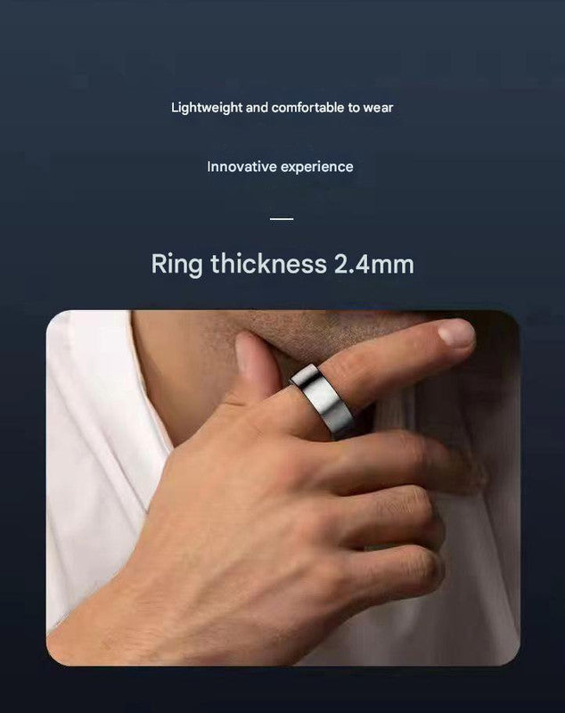 Advanced Smart Health Ring - 24/7 Heart Rate, SpO2, Sleep & Activity Tracker with Magnetic Charging Silver