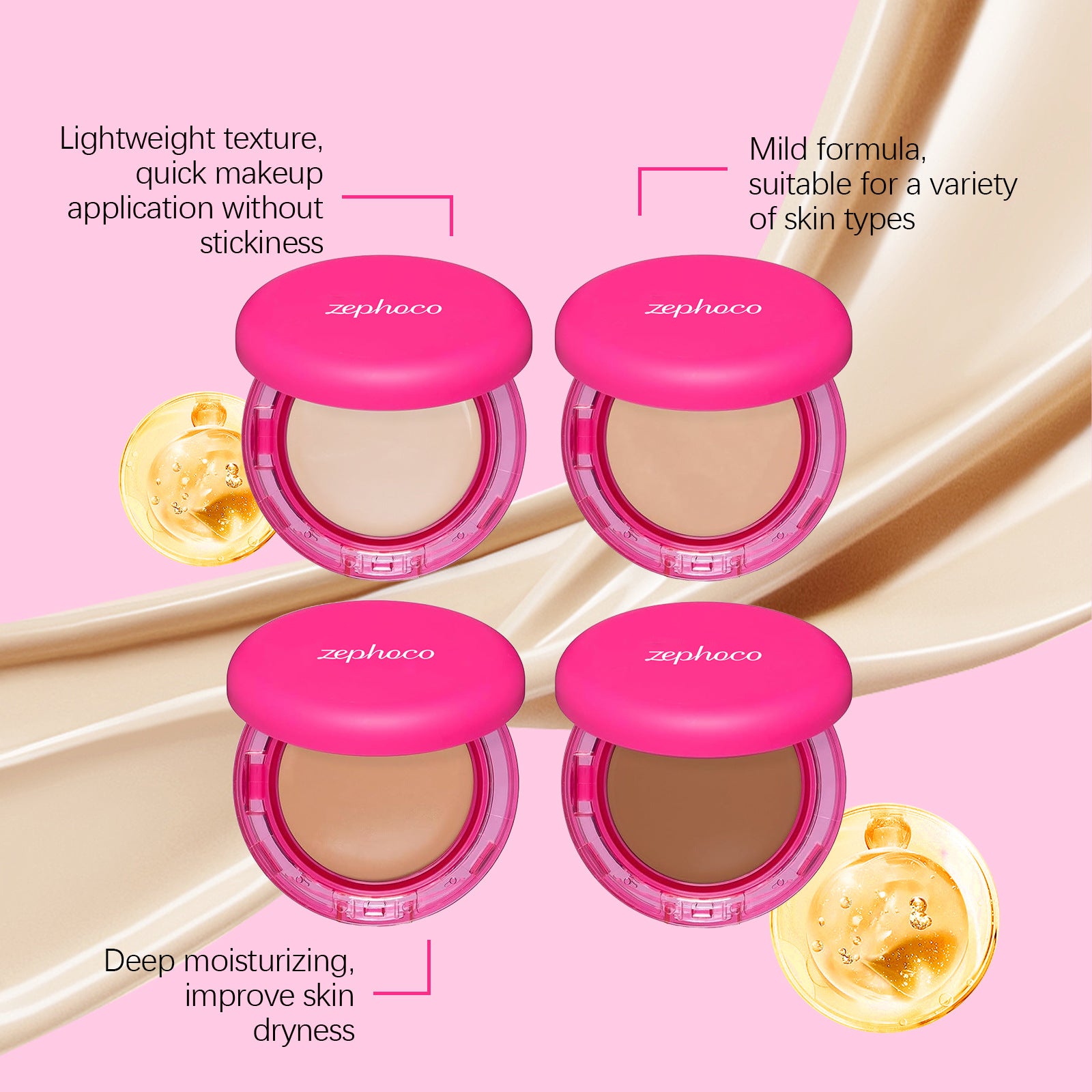 Moisturizing Balm Foundation - Lightweight Texture, Long-Lasting Natural Coverage Brown